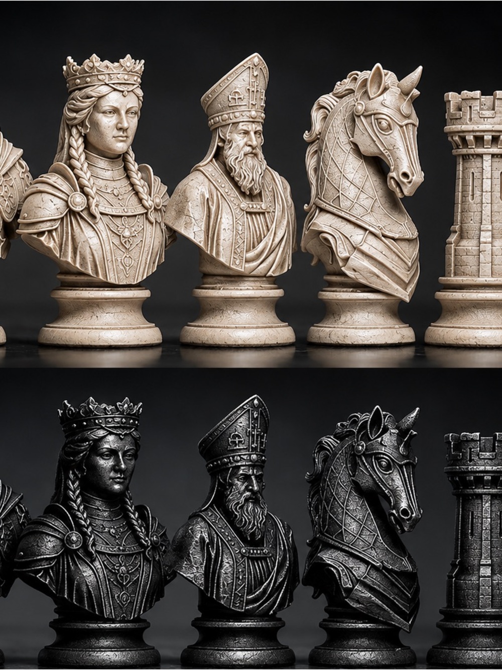 Custom Medieval Chess Pieces